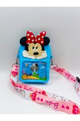 MINNIE MOUSE Figürlü Cüzdan Boy Yıldızlı Çocuk Silikon Omuz Çantası