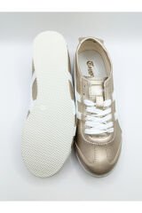 Günlük KADIN Rahat Konforlu ALTIN BEYAZ SNEAKER AYAKKABI